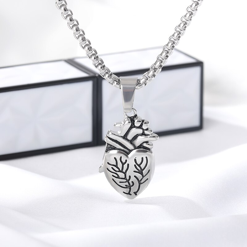 Collana a cuore in acciaio inossidabile per donna Punk gotico HipHop Collares girocollo collane con ciondolo regalo gioielli Bijoux Femme BFF: Silver Heart
