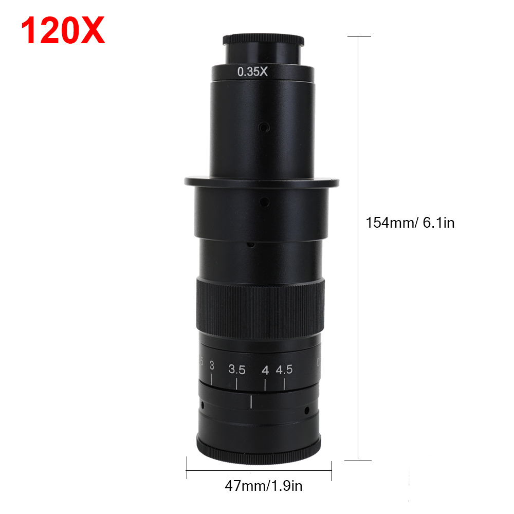 Microscope Lens Adapter Microscope Parts Fits X-DS-0745 120X 180X 300X Zoom C-mount Lens for Industry Video Microscope Camera: 120X