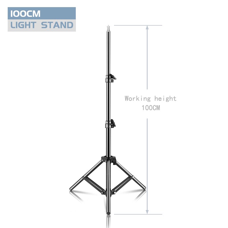 37/68/100/150/190cm Photography Studio Adjustable Light Stand Portable Tripod Stand With 1/4 Screw Head For Flash Photo Studio: 100cm