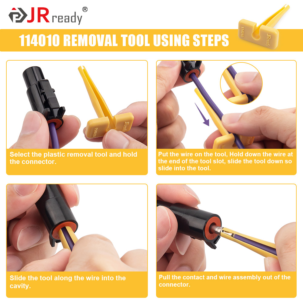 JRready Pin Extractor Tool For Solid/Stamped Contacts Terminal Removal Instrument For Deutsch Connector DT/DTM/DTP/HDP/DRC ,RT1B
