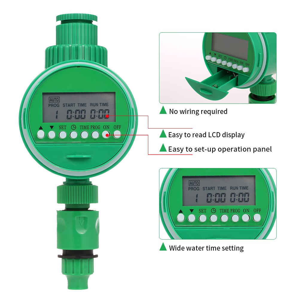 Automatic Garden Water Timer 3/4" 1/2" Tap Electronic LCD Intelligent Timer Home Ball Valve Watering Timer Irrigation System