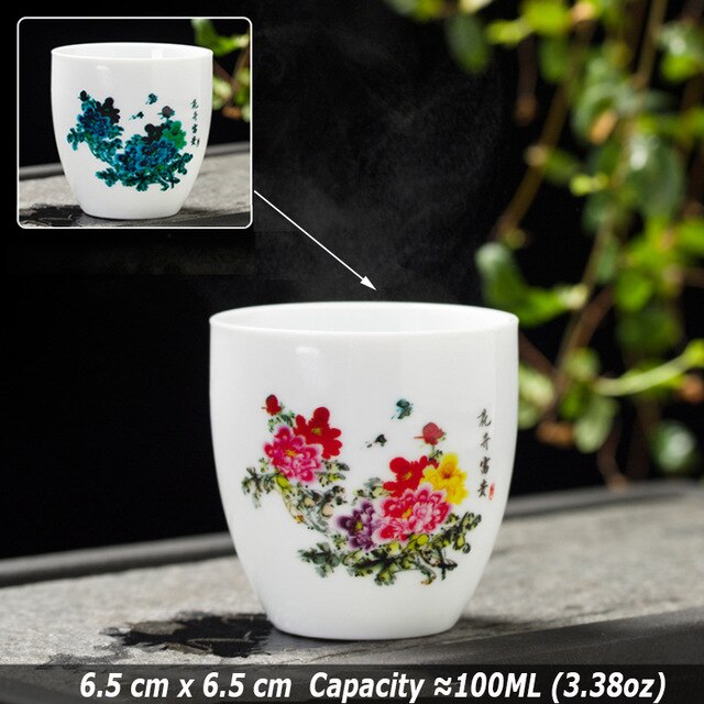 Japanese Magic Sakura Teacup Cold Temperature Discoloration Color Changing Tea Cup Flower Ceramic Kung Fu Tea Set: C