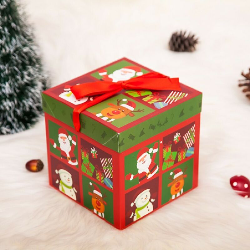 Jul tegneserie slik æsker poser glædelig juledekoration xmas fest favor boks taske til børn børn