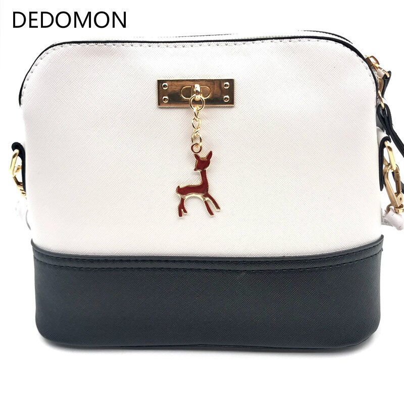 Women's Handbags Shell Bag Leather Women Messenger Bags Girls for Shoulder Bags Decorative Deer Branded Bag: White