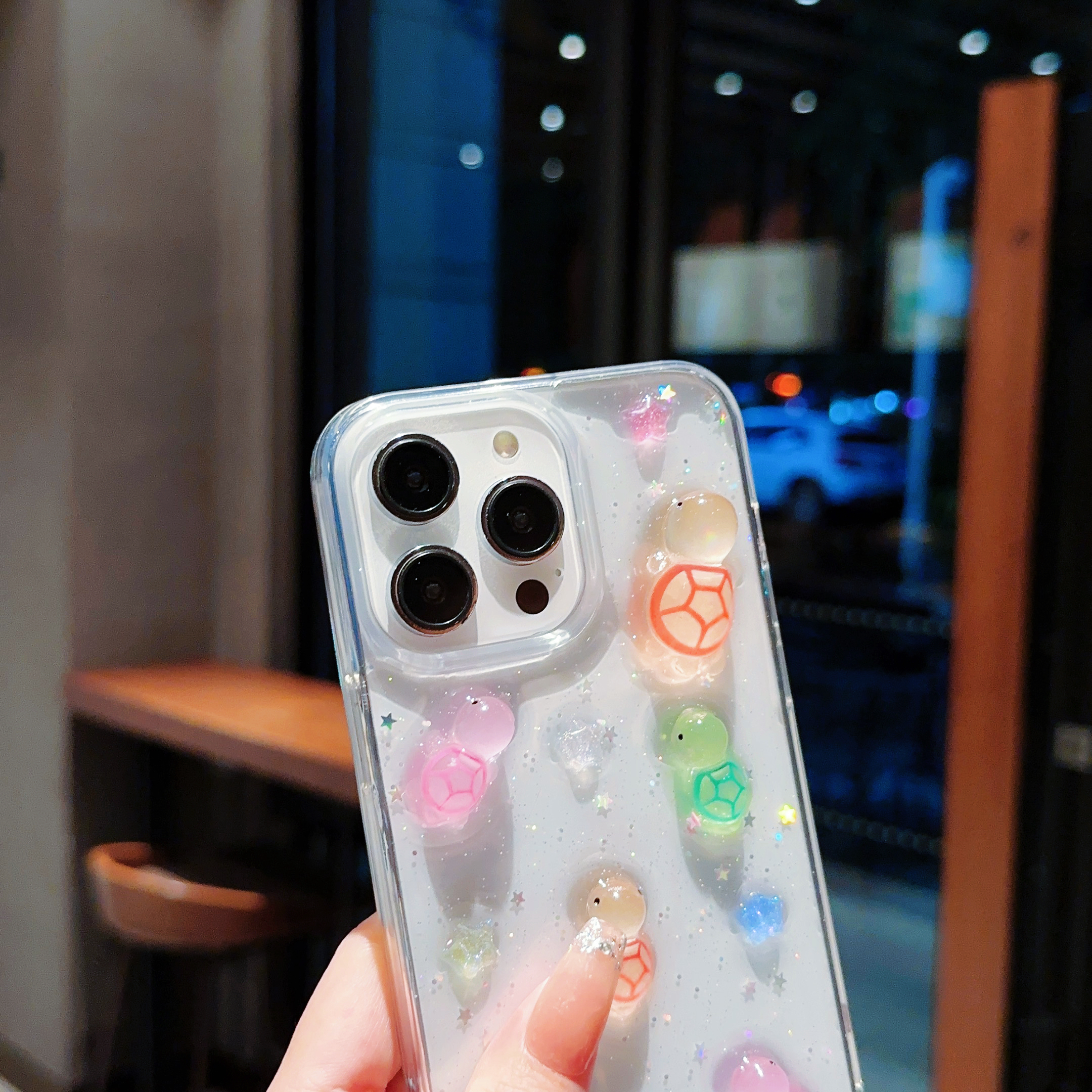 3D Epoxy Luminous Turtle Case For iPhone 16 15 14 13 12 11 Pro Max Plus Clear Soft TPU Cover Skin