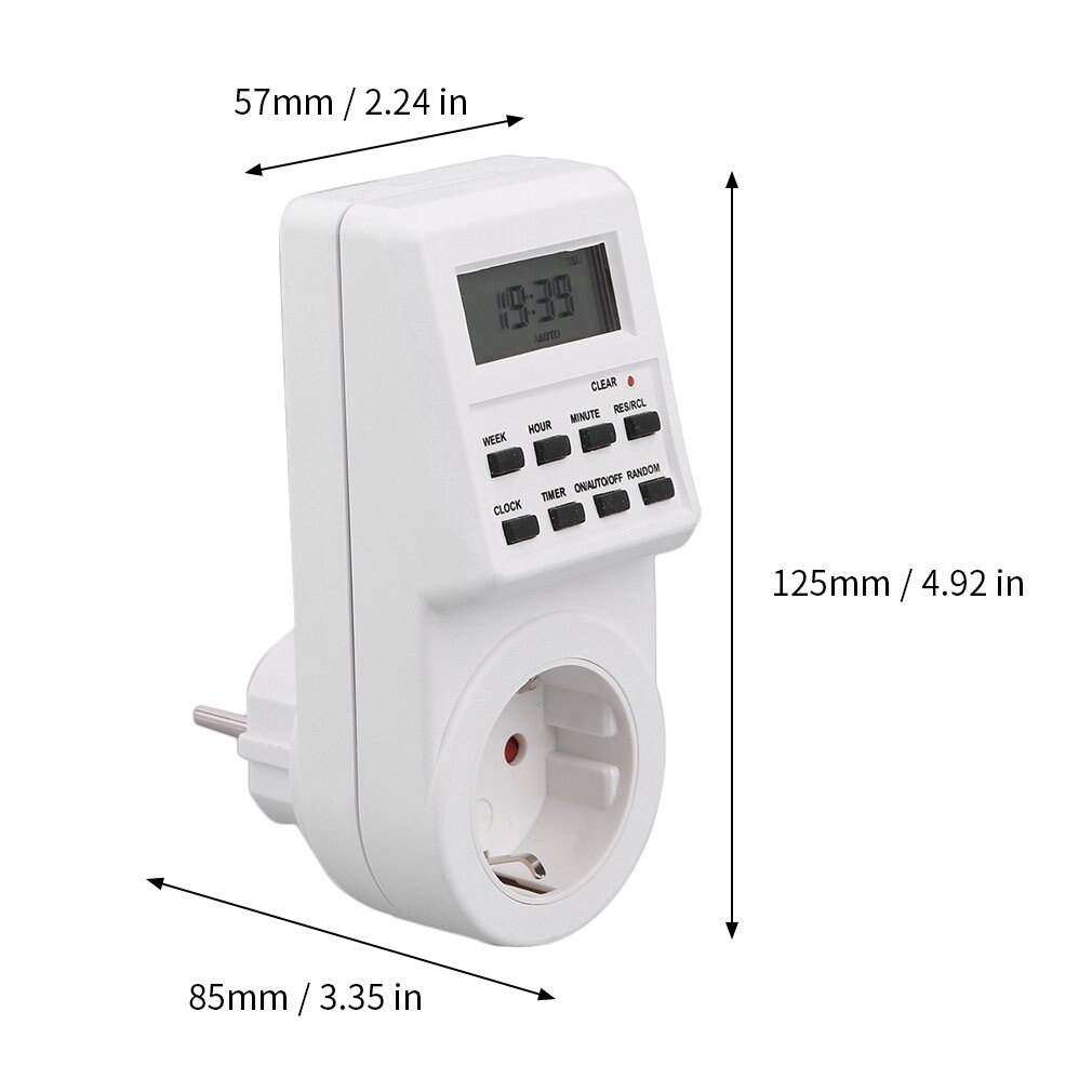 230V 50HZ Electronic Digital Timer Switch Socket 24 Hour Cyclic Kitchen Timer Outlet Programmable Timing Socket EU Plug