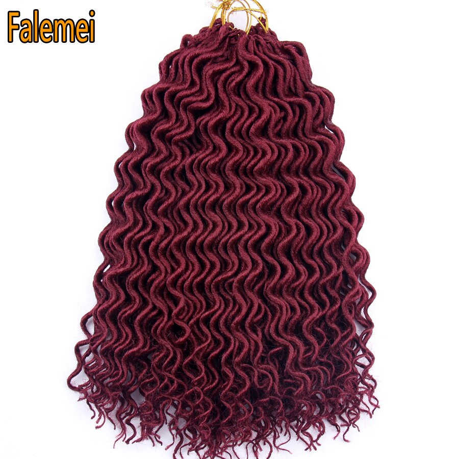 FALEMEI-Faux cheveux bouclés et doux | 18 pouces, 60g, 24 racines/paquet, tresses au Crochet profond, Extension de cheveux style bohémien