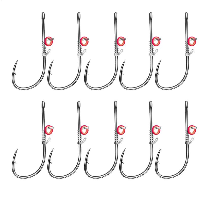 Anzuelos de pesca para camarones vivos, anzuelos fijos de acero al carbono con púas y agujeros 2 # /3 # /4 # Anzuelos de pesca de lubina Catfish para accesorios de pesca