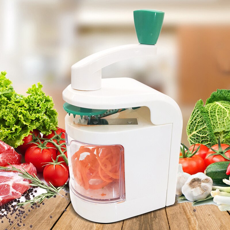 4 In1 Salad Artifact Wringer Rotating Hand Cutter Spiral Grater Multifunctional Kitchen Mandoline Slicer