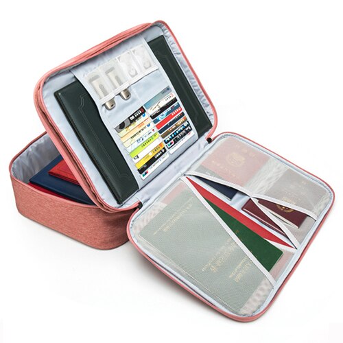 Durável livro a4 multi-funcional pacote de documentos dupla camada impermeável pano organizado zip tote negócios pastas bolsa: Orange A