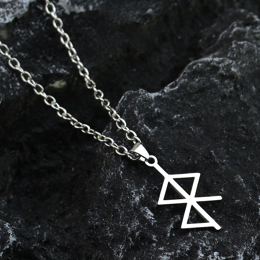 Berserker rune symbol halskæde nordisk logo stål emblem nordisk amulet talisman tegn halskæde smykker: Gul