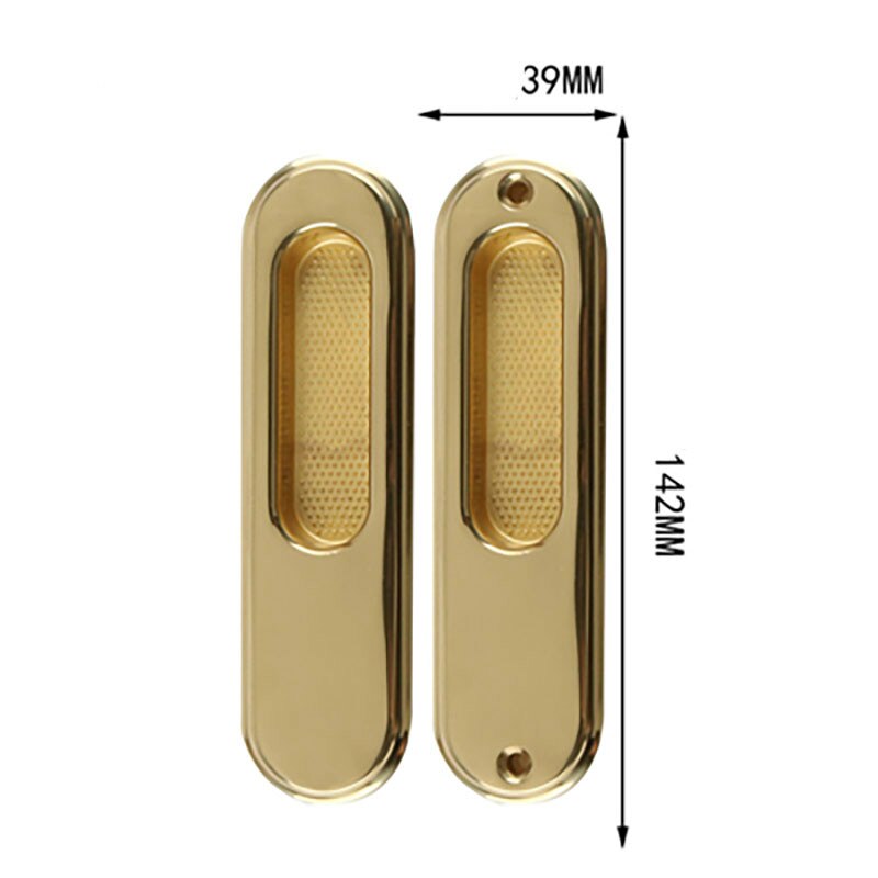 1 Pair Brass Door Handles Sliding Door Handle European Style Hidden Book Door Handles Insert Installation Bedroom Door Handles: D4