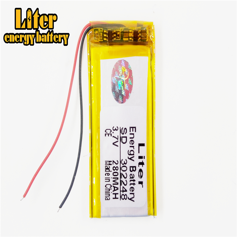 3.7V akumulator litowy tablet, polimer baterii 302248 280mah MP3 MP4 MP5 Bluetooth radio monitorowanie baterii