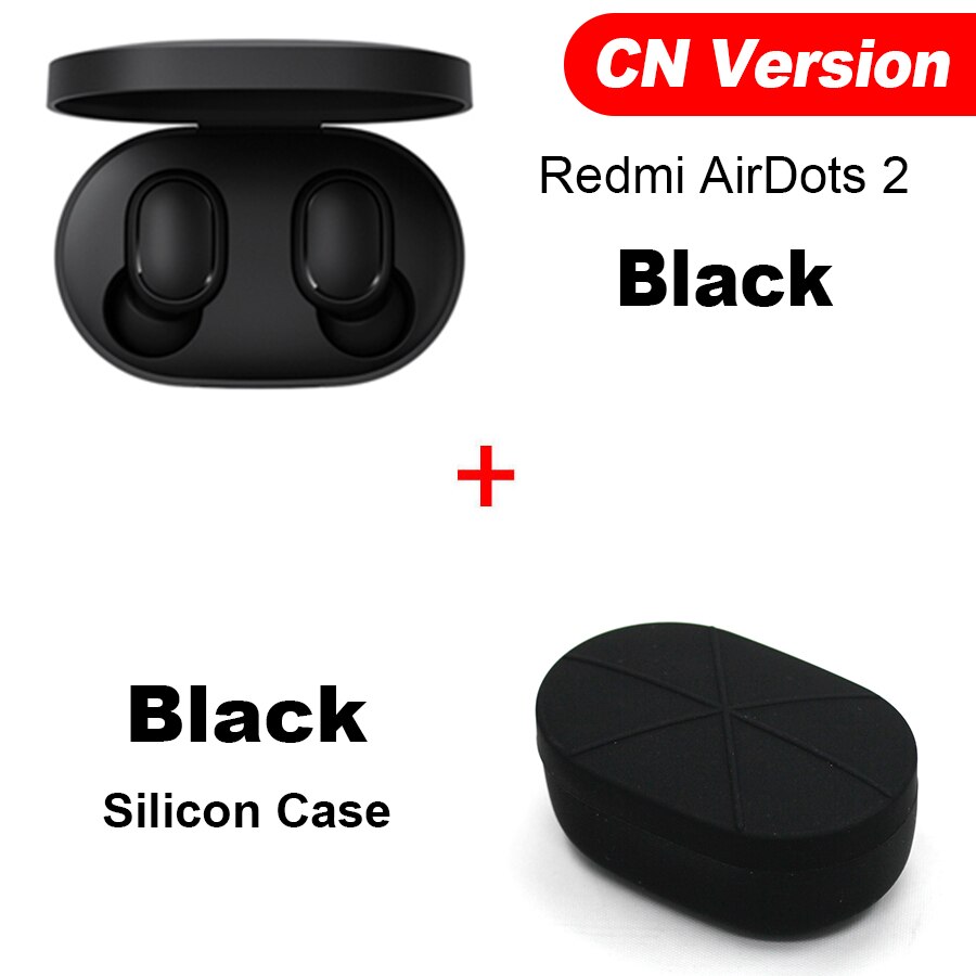 Xiaomi-Auriculares intrauditivos estéreo Bluetooth 5.0 con micrófono, audífonos inalámbricos TWS con control AI, con estuche de carga, Redmi AirDots 2: CN N Black Case