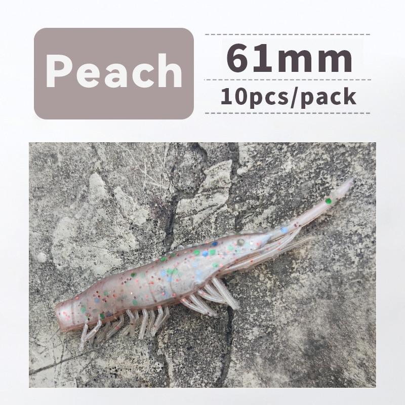 ANKIKEDI-Señuelo de Pesca de Silicona Blanda Similar a una Gamba, Cebo para Pescar Lubina, Carpa o Lucio, Ideal para Usar desde Roca: Peach
