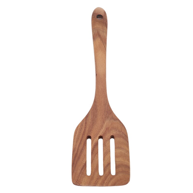 Teak Unpainted Wooden Spatulas Turners With Long Handle Non-stick Kitchen Cooking Special Shovel Spatula Household Kitchenware