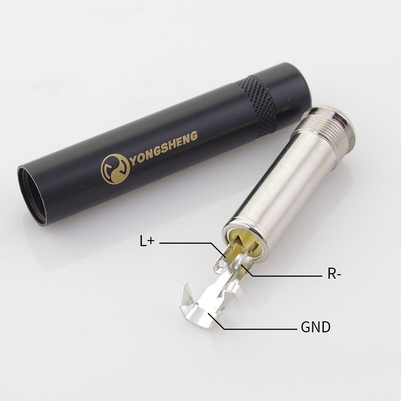 Neutrik Yongsheng delle YS2203P grande tre-nucleo femminile spina stereo da 6.35/6.5mmTRS oro-placcato guscio in metallo