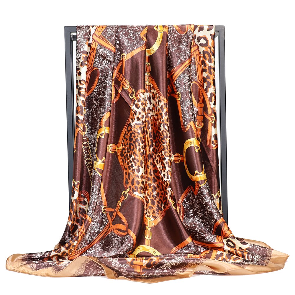 Sciarpa testa di seta Foulard per donna moda sciarpa per capelli quattro stagioni 90*90cm Hijab Foulard i&quot;bandana Femme: BK40-12