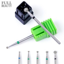 Juego de brocas de diamantes para uñas, fresas redondas para manicura, cortador de cutículas, herramientas de CHJG01-05, 5 tipos de bolas