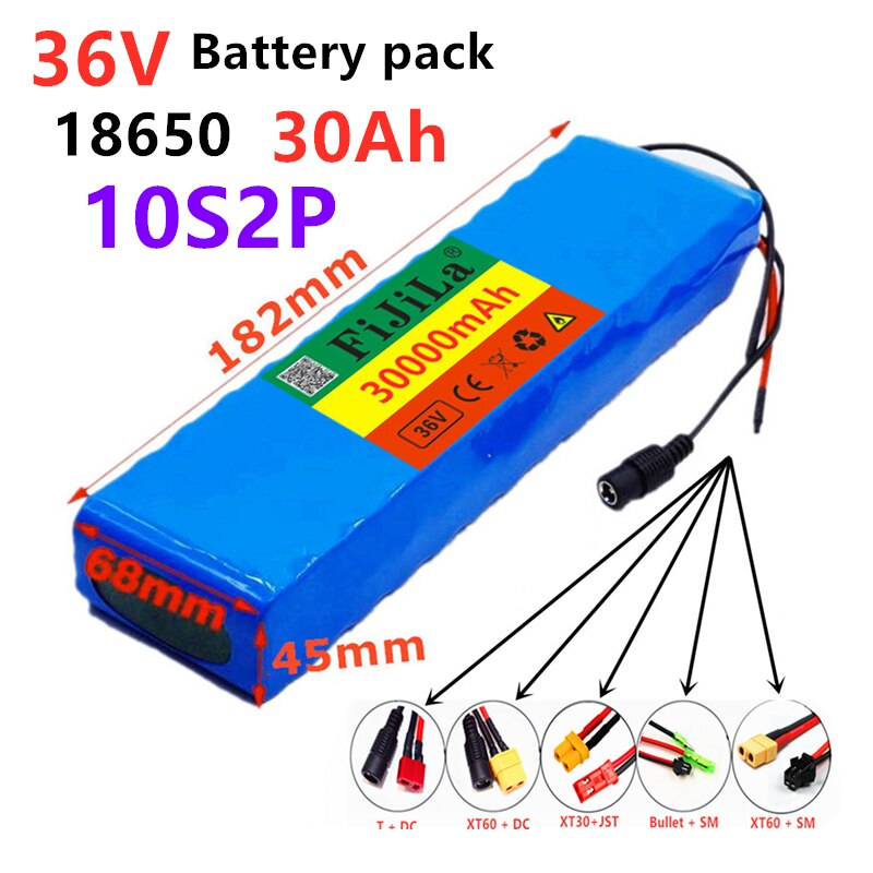 36V 30Ah 10S2P Battery ebike battery pack 18650 Li-Ion Battery 500W High Power and Capacity 42V Motorcycle Scooter