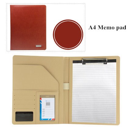 A4 Manager File Folder with Calculator Memo Pad Conference Document Bag Business Organizer Briefcase School Office Stationery: A Brown