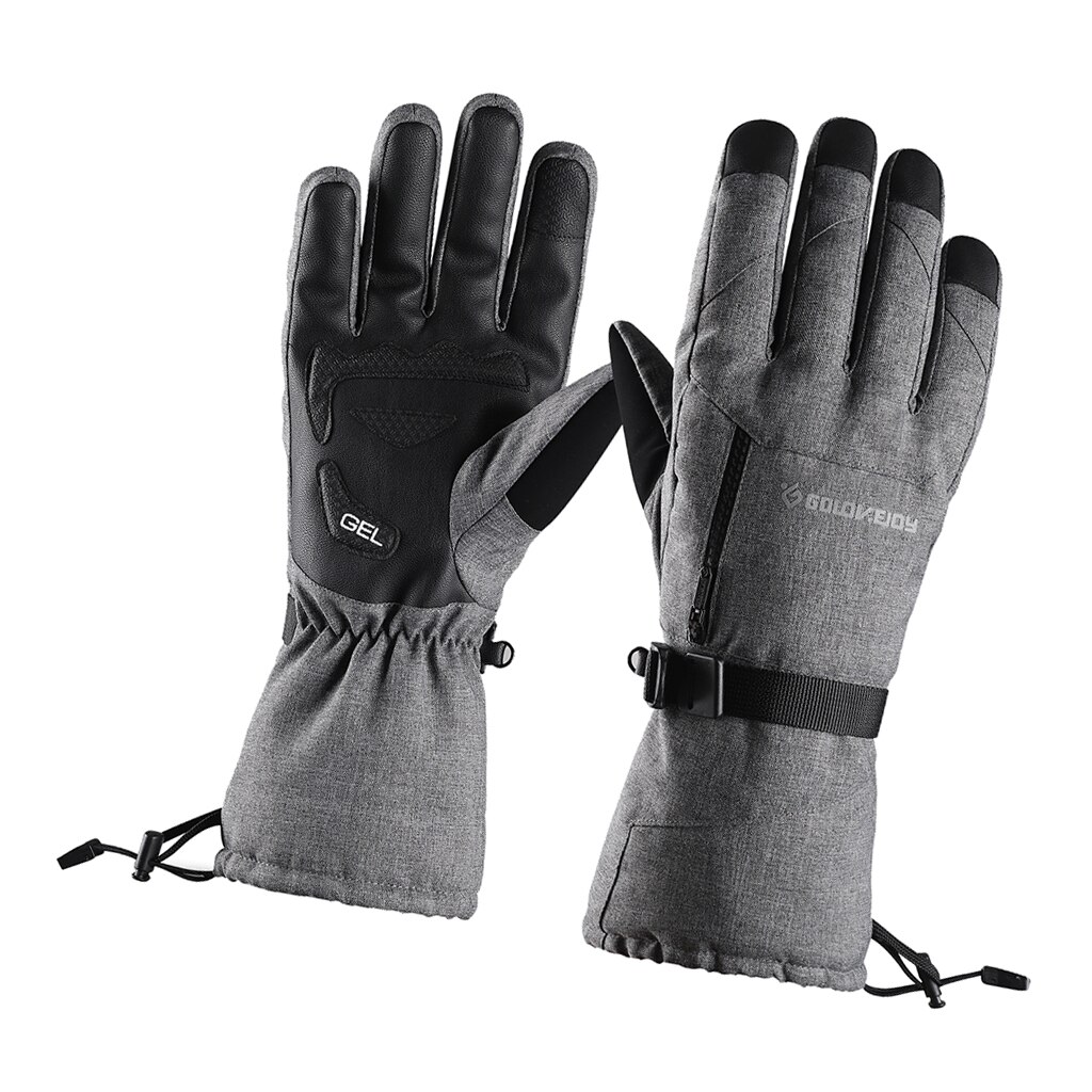 Imperméable à l'eau neige Ski gant coupe-vent chauffe-mains écran tactile fermeture éclair