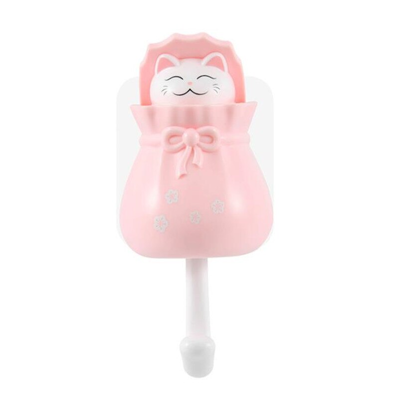 Leuke Kat Sleutelhouder Muur Haak Handtas Jas Rack Plastic Huishoudster Voor Sleutels Hanger Home Decoratieve Muur Haken Kitten: pink bag cat