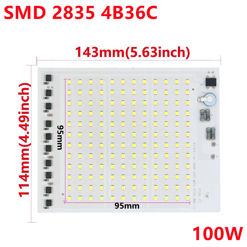 Puces de lampe LED 220V SMD puce 2835 IC intelligent Module de lumière LED remplacement 10W 20W 30W 50W 100W pour projecteur extérieur projecteur projecteur: Ivoire / 50W