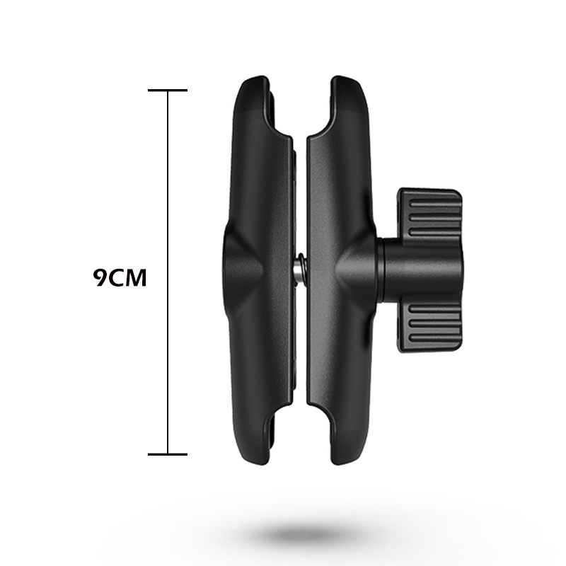 Brazo de doble enchufe de aleación de aluminio para abrazadera de montaje de soporte de cabeza de bola de 25mm/1 pulgada para brazo de extensión de cámara de motocicleta y bicicleta: Color rojo