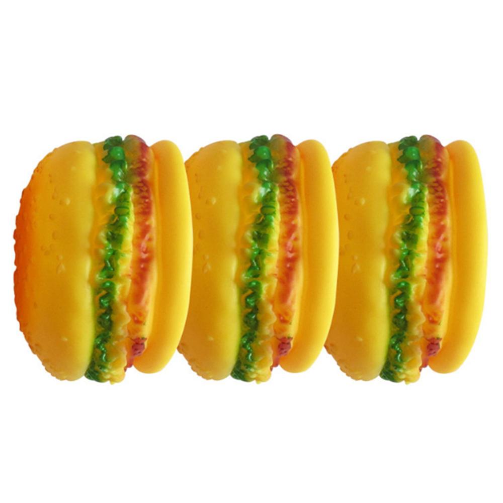 Funny Pets Dog Puppy Cat Ball Hamburger Lobster Toy Rubber Chew Sound Dogs Play Fetching Squeak Toys Pet Supplies