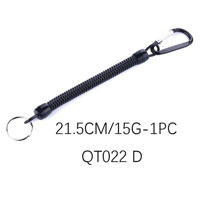 Vissen Equippment Beveiliging Sleutelhanger Houder 21.5Cm Veiligheid Coil Karabijnhaak Touw Tool Veiligheidsgordel Clip Haak Voor Vissen Tools: Black