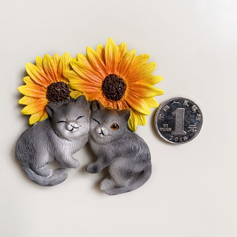 Novelty Cartoon Style refrigerator sticker fridge magnets CAT&afternoon tea souvenir collection Home Decoration