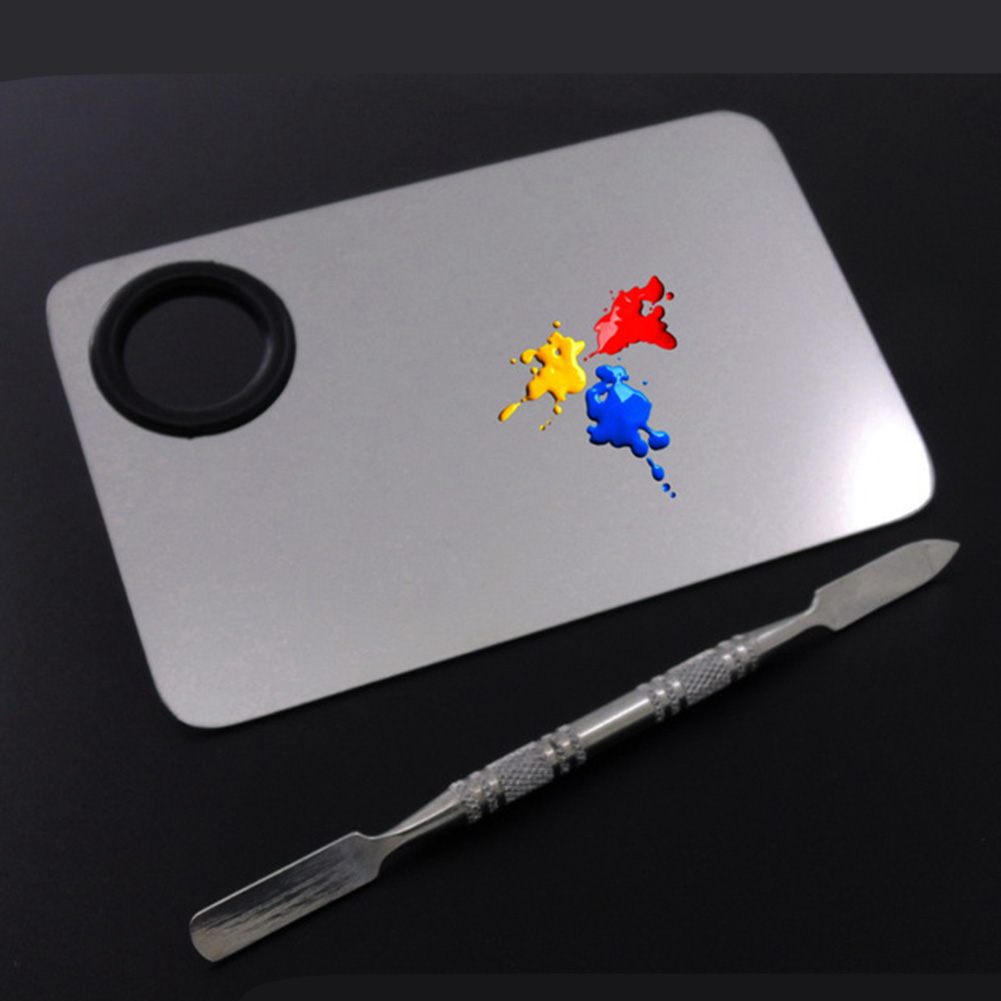 Akvarel tegneværktøj stang nail art skole palet olie blanding spatel rustfrit stål makeup maling kunst forsyninger maleri