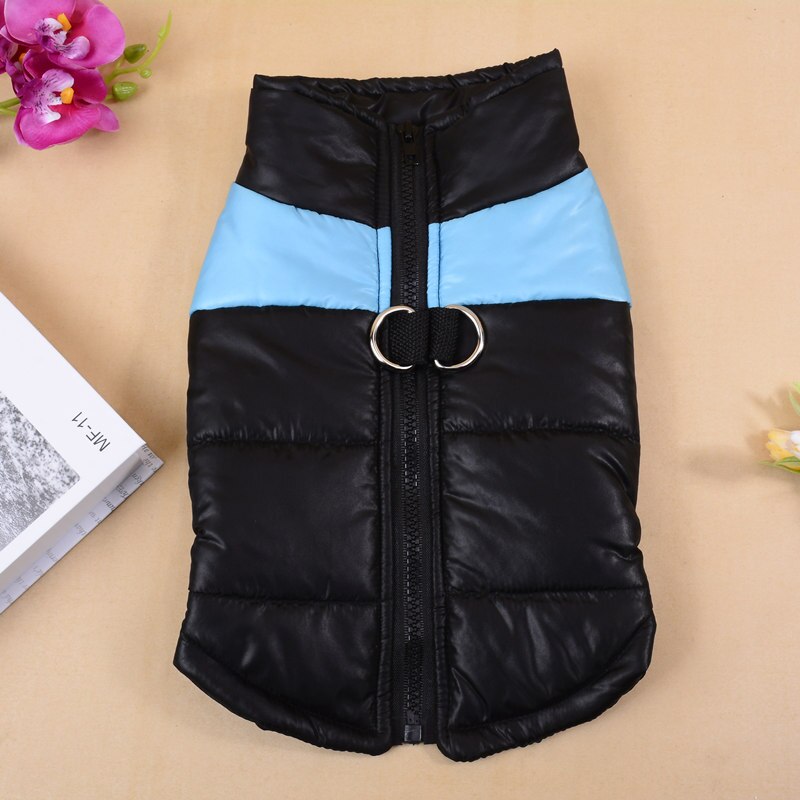 Large Waterproof Pet Clothes Warm Down Jacket Puppy Dog Vest Clothes Waterproof Medium Large Dog Supplies: Blue / XXL
