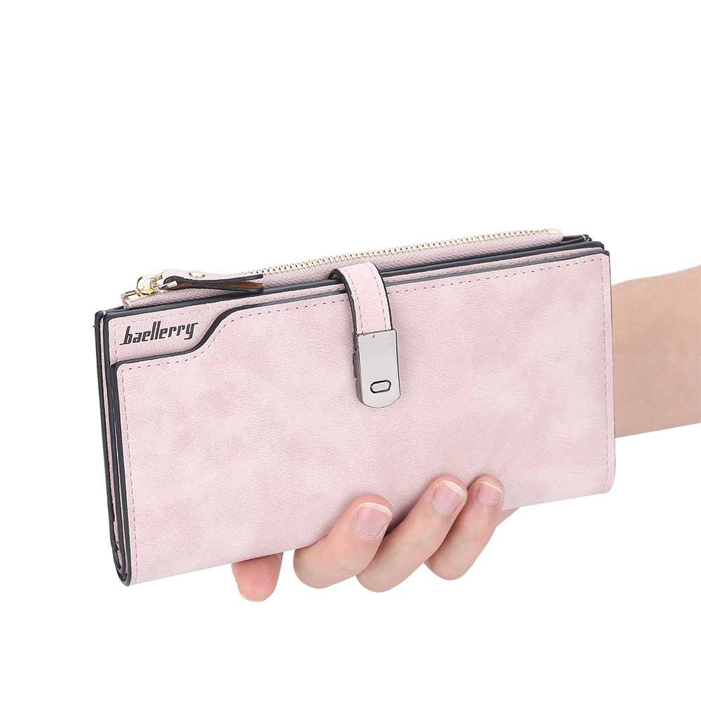 Women Long Wallets Magnetic Buckle Card Holder Classic Female Purse Zipper Wallet For Girl