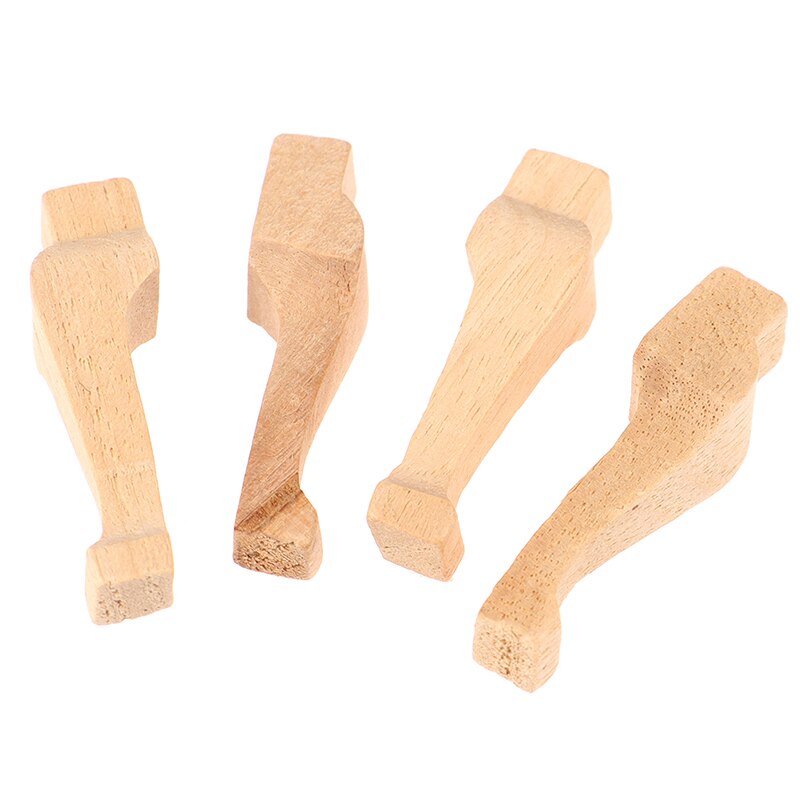 4Pcs/Set1/12 Dollhouse DIY Wooden Table Legs for Miniature Furniture Toys Decor Making Accessories Dolls House Decoration