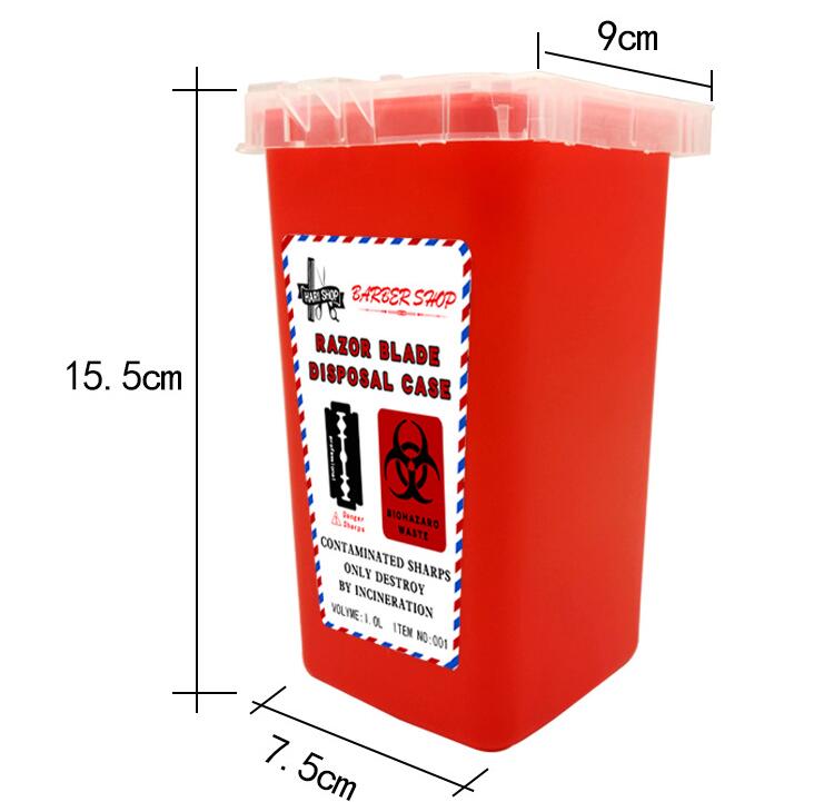 barbershop waste blade storage box used blade recycling bucket Razor Danger Sharps blade disposal case