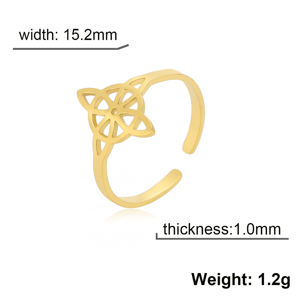 Skyrim-Anillo de nudo de bruja de acero inoxidable para mujer, anillos abiertos ajustables para dedo, amuleto de brujería, joyería de protección, al por mayor: Azul verde