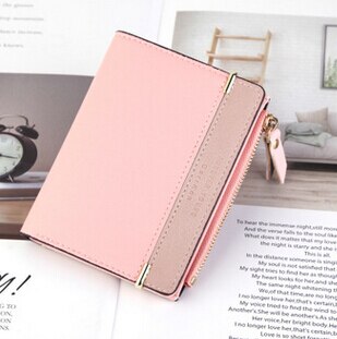 Small Wallets for Women Leather Short Wallet Lady Mini Purse Leather Card Case Short Wallet with Key Chain