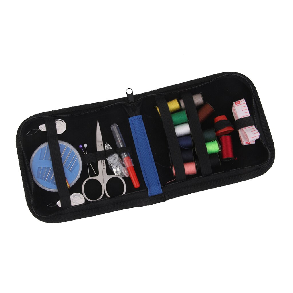 Kit de costura, 25 peças, ferramentas tesouras de proteção, armazenamento de fita métrica, para casa e viagem