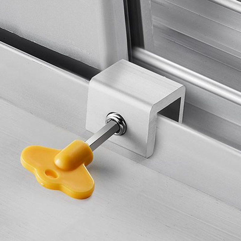 Sliding Sash Stopper Cabinet Locks Straps Doors Security Anti-theft Lock Window Sliding Door Baby Kids Child Safety Doors Lock: Yellow