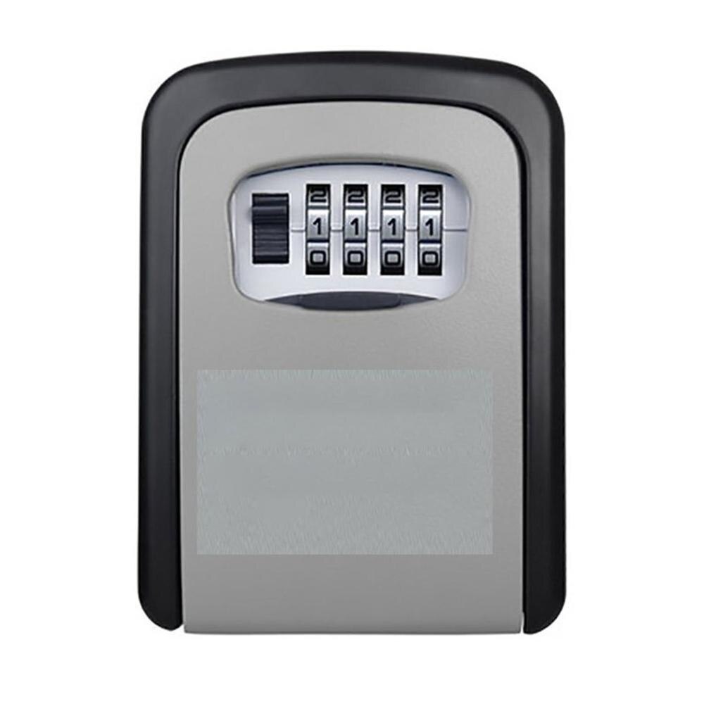 Nøgle sikkerhedsboks udendørs ciffer vægmontering kombination adgangskodelås aluminium nøgle opbevaringsboks sikkerhed pengeskabe: Default Title