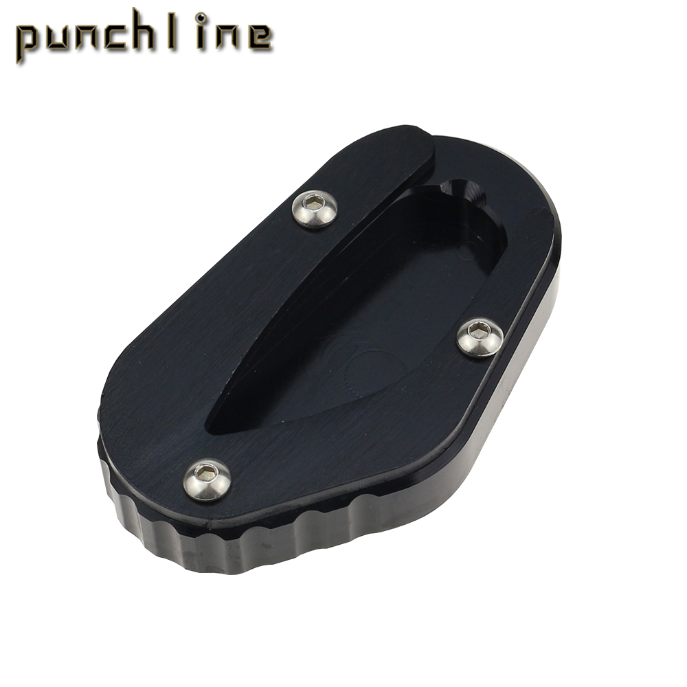 Fit Bonneville T120 T120 -2023 kickstand zijstandaard Voor TRIUMPH Bonneville T100 -2023 stand uitbreiding vergroter pad: Black