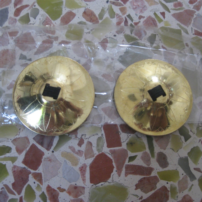 2pcs Musical Instrument Belly Dancing Indian Brass Finger Cymbals Middle East Percussion Cymbals Props Percussion Instrument