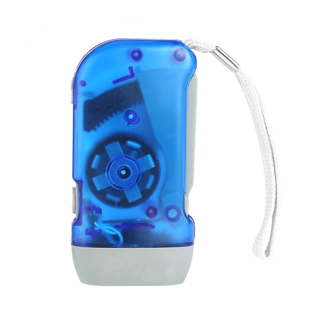 LED Hand Pressing Dynamo Crank Power Wind Up Flashlight Torch Light Hand Press Crank Outdoor Lamp Light Camping Hiking Supplies: Blue