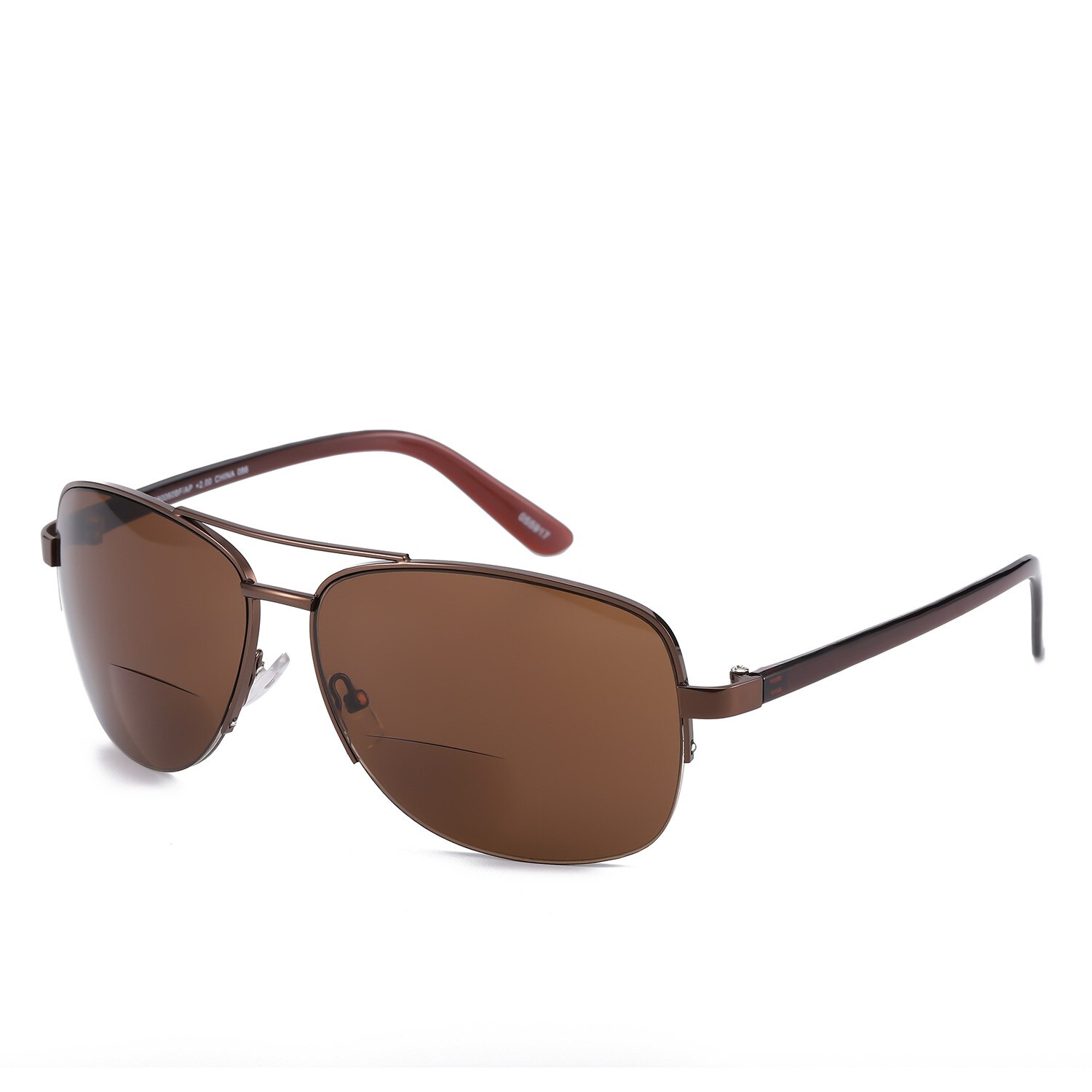 Vazrobe leeszonnebril heren dames bifocale loopbril dioptrie zwart bruin  uv400 anti-zonneschittering presbyopie bril: +100 / Bruin