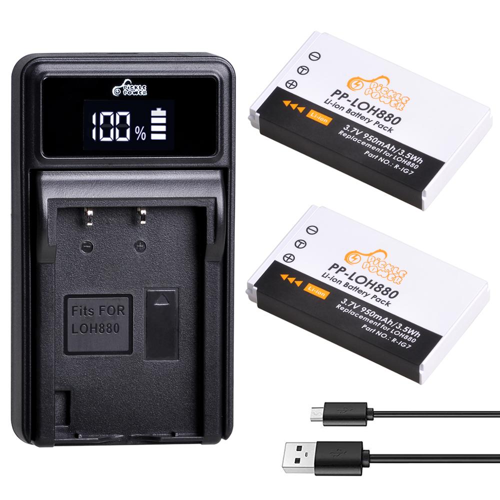 950 mah r -ig7 rigg 7 fjernkontrollbatteri og ledet lader til logitech harmoni en , 900, 720, 850, 880, 885, 890 pro , h880: 2 batterier 1 lader