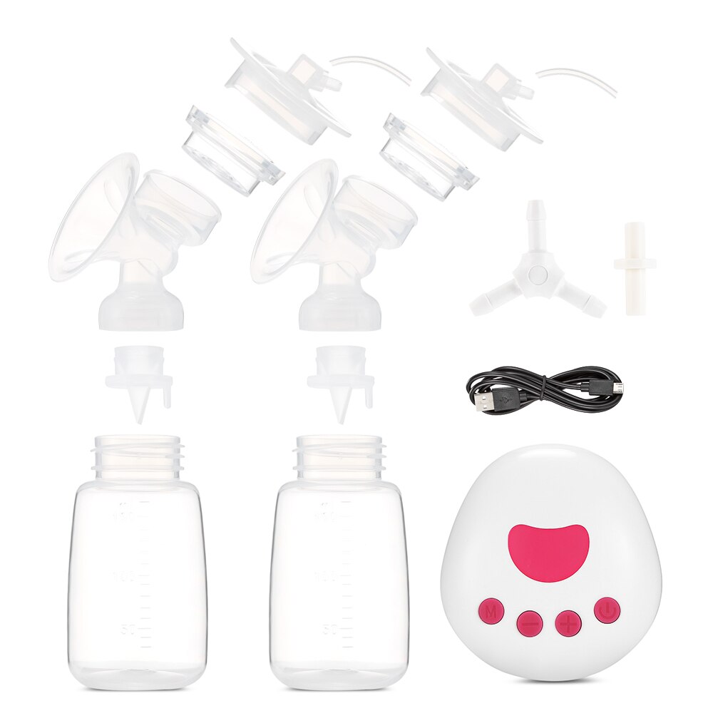 Real Bubee Automatic Baby Feeding DoubleUSB Electric Breast Pump Milk Pumps Infant Breastfeeding with Milk Bottle Cold Heat Pad