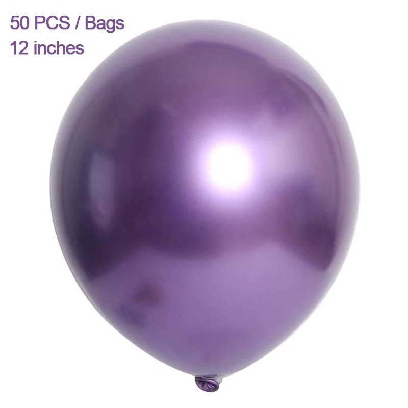 50 st metall latex ballong kostym födelsedagsfest förslag bröllop festival dekoration spel belöning 12 tum: Violett