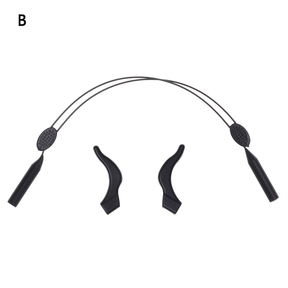 Elastic Silicone Eyeglasses Rope Sport Anti-Slip Adjustable Glasses Strap Durable Child/Adult Glasses Chain Glasses Accessory: 23-36cm-B